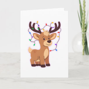 Christmas Lights Reindeer Card