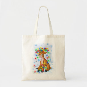 Christmas Lights Reindeer Tote Bag