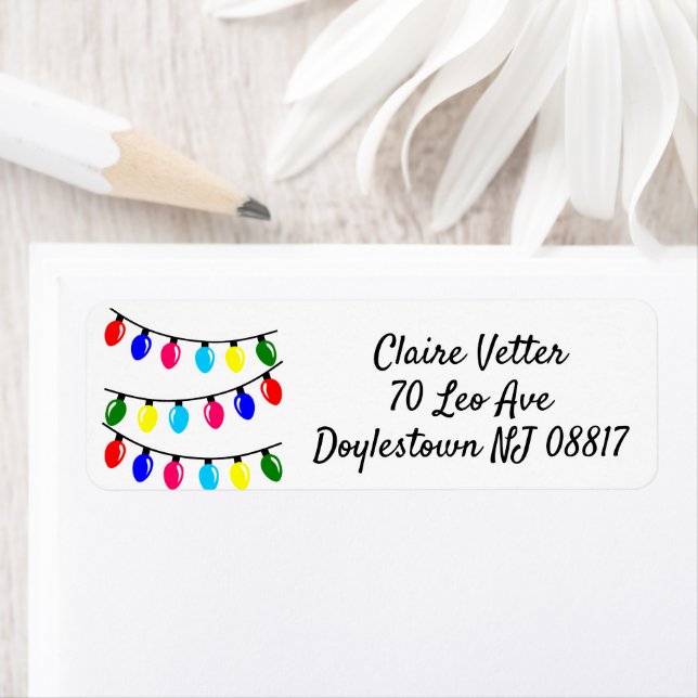 Christmas Lights Return Address Label (Insitu)