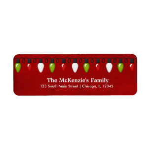 Christmas Lights Return Address Label