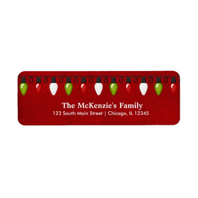 Christmas Lights Return Address Label (Front)