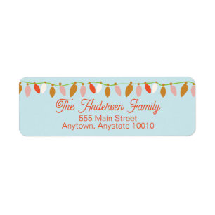 Christmas Lights Return Address Label