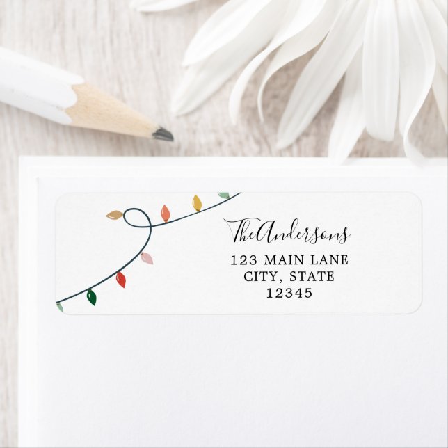 Christmas Lights Return Address Label (Insitu)