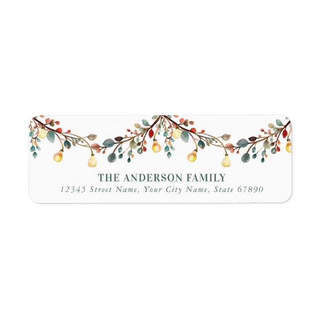 Christmas Lights Return Address Labels (Front)