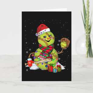 Christmas Lights Santa Snowman Playing Softll Card