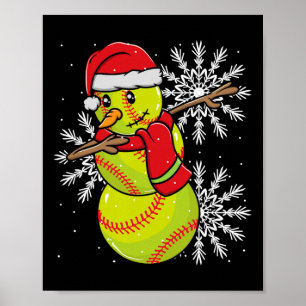 Christmas Lights Santa Snowman Softll Player Poster