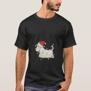 Christmas Lights Scottie Dog Lover Funny Xmas V Ne T-Shirt