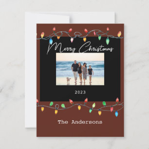 Christmas Lights Scrap Book Red Holiday Card