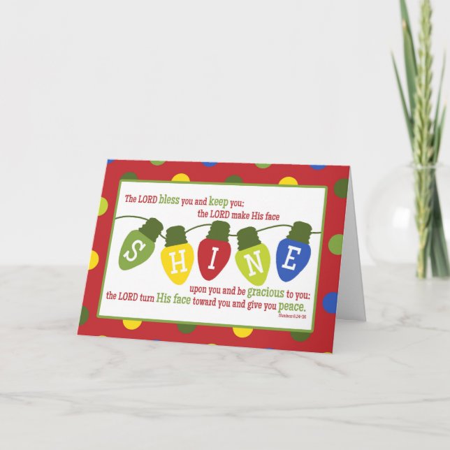 Christmas Lights Scripture Verse Christmas Card (Front)