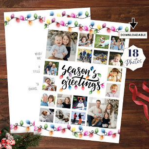 Christmas Lights Seasons Greetings 18 Photos Holiday Card