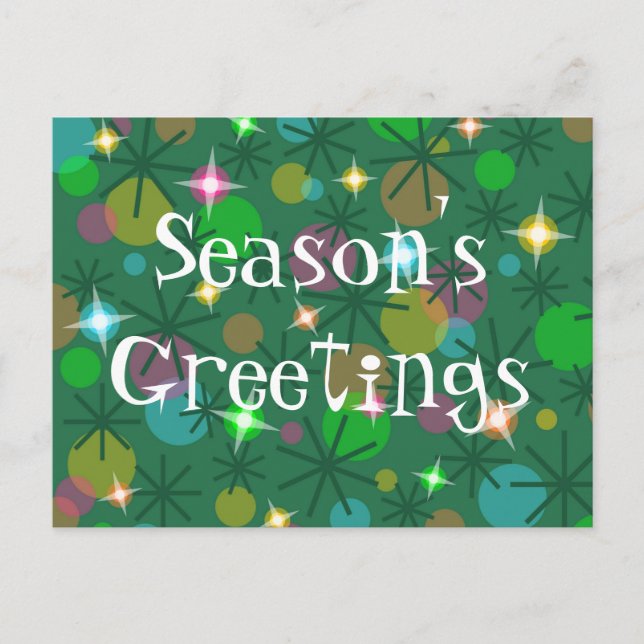 Christmas Lights 'Season's Greetings' postcard (Front)