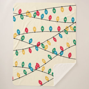 Christmas Lights Sherpa Blanket