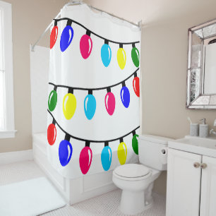 Christmas Lights Shower Curtain