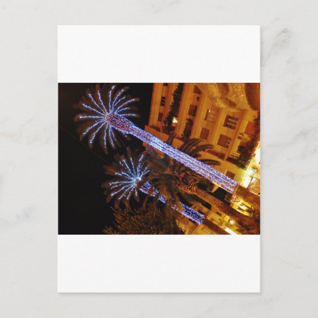 Christmas lights Sicily. Holiday Postcard (Front)