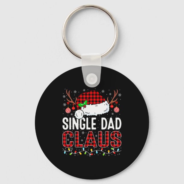 Christmas Lights Single Dad Claus Family Matching  Key Ring (Front)