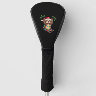 Christmas Lights Sloth Wearing Xmas Hat - Sloth Lo Golf Head Cover