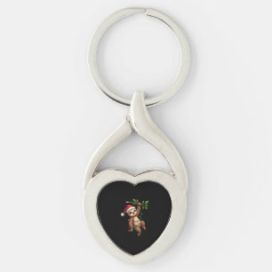 Christmas Lights Sloth Wearing Xmas Hat - Sloth Lo Key Ring