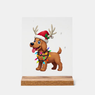 Christmas Lights Soft Coated Wheaten Terrier Dog T Acrylic Sign