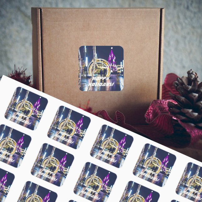 Christmas lights  square sticker (Creator Uploaded)