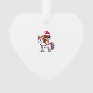 Christmas Lights Squirrel Riding Unicorn T-Shirt ( Ornament
