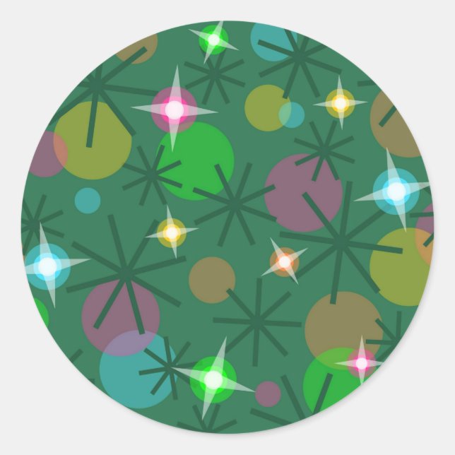 Christmas Lights sticker round (Front)