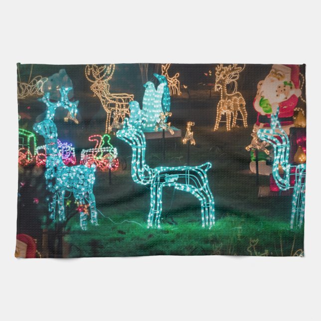 christmas lights tea towel (Horizontal)