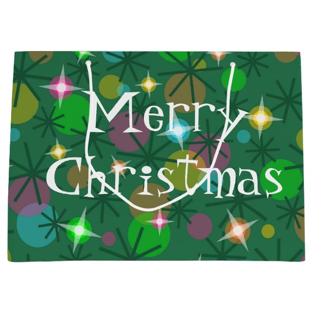 Christmas Lights Text gift bag large (Front)