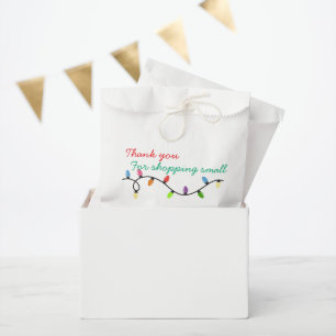 Christmas lights Thank you for shopping small Favour Bag