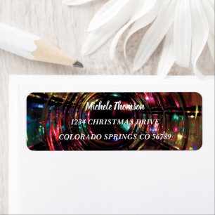 Christmas Lights Tie Dye Return Address Label