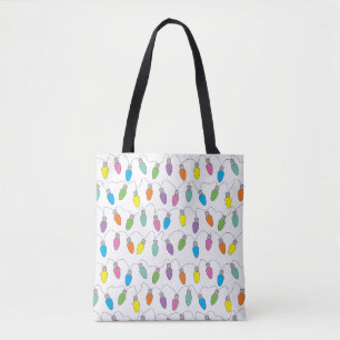 Christmas lights tote bag