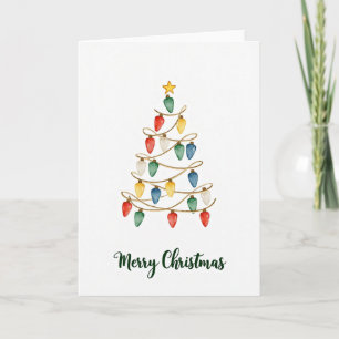 Christmas Lights Tree Greeting Card
