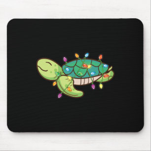 Christmas Lights Turtle Funny Christmas Tree Turtl Mouse Pad