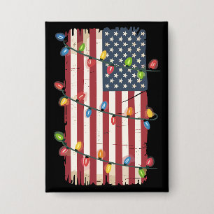Christmas Lights USA Flag Patriotic Veteran Xmas