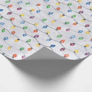 Christmas Lights Watercolor Wrapping Paper