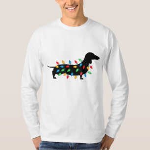 Christmas Lights Wiener Dachshund Dog Lover T-Shirt