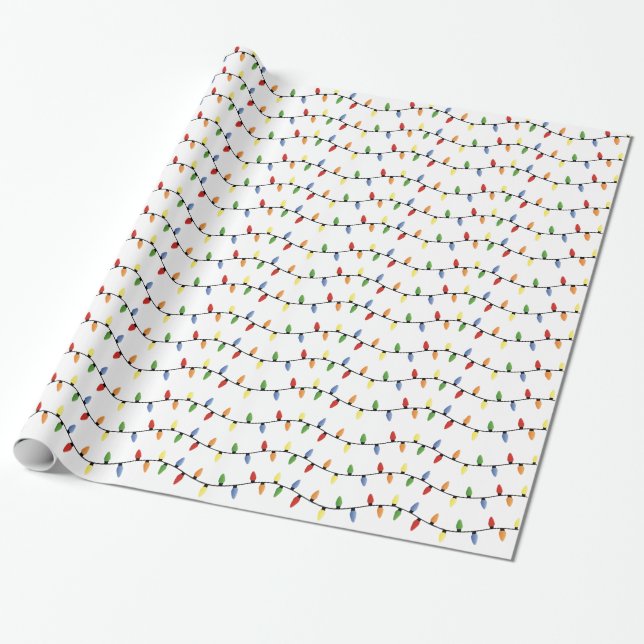 Christmas Lights Wrapping Paper (Unrolled)