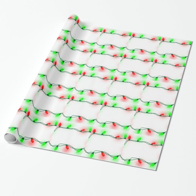 Christmas Lights Wrapping Paper (Unrolled)