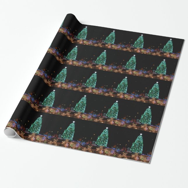 Christmas Lights Wrapping Paper (Unrolled)