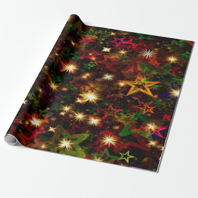 Christmas Lights Wrapping Paper (Unrolled)
