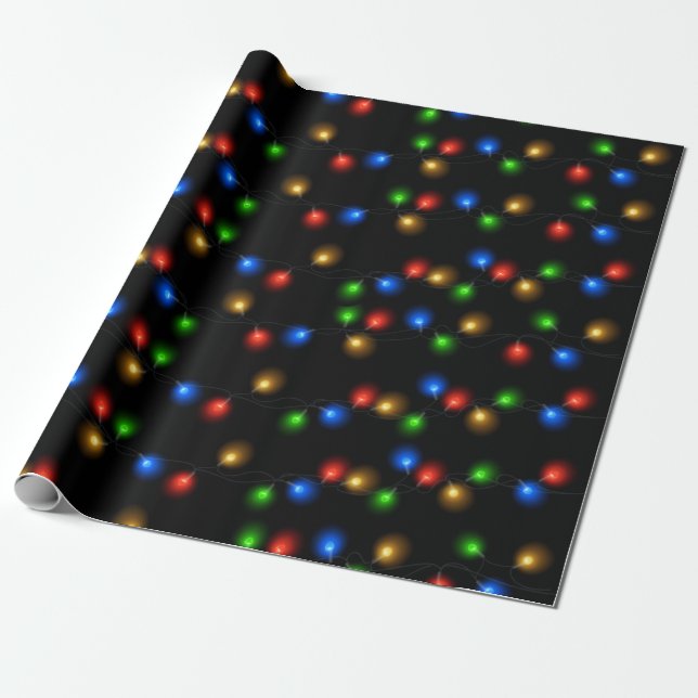 Christmas Lights Wrapping Paper (Unrolled)