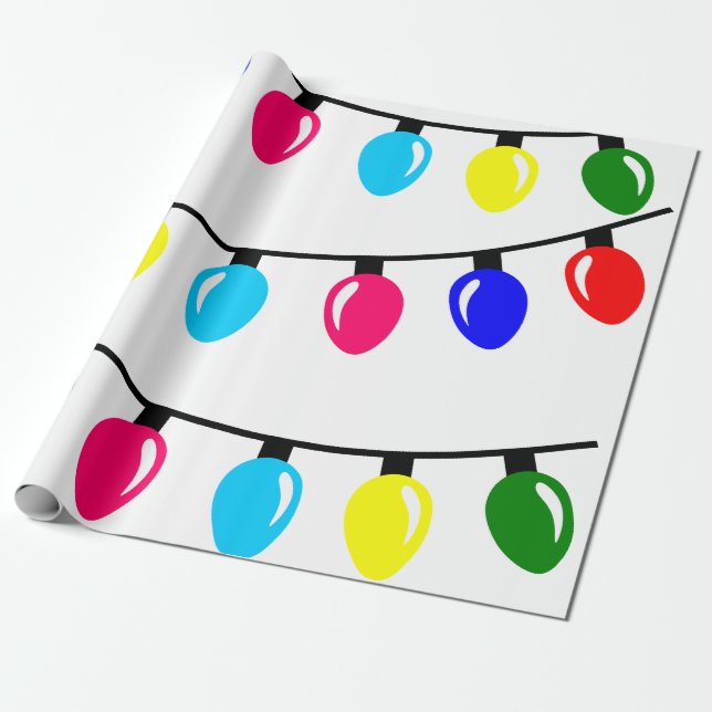 Christmas Lights Wrapping Paper (Unrolled)