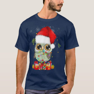 Christmas Lights Xmas Cute Owl Lover  T-Shirt