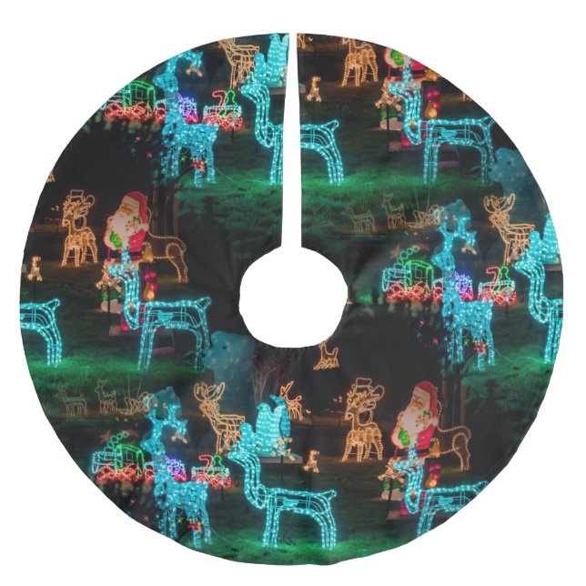 christmas lights xmas tree skirt (Front)