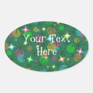 Christmas Lights 'Your Text' sticker oval
