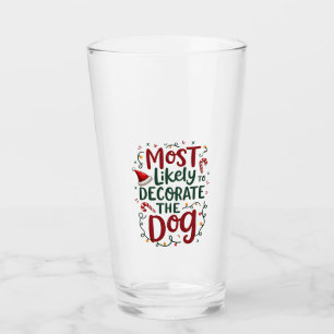 Christmas Likely Decorate Dog Xmas Family Glass