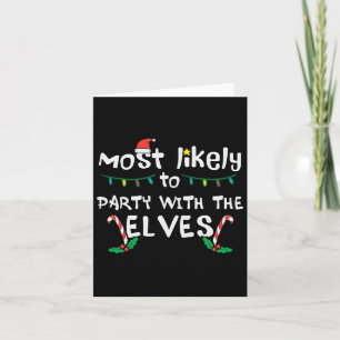 Christmas Likely Party With Elve Xmas Family Match Card