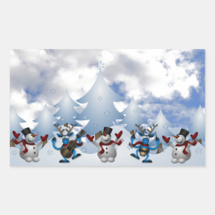 Christmas Line Dance Rectangular Sticker