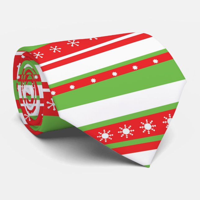 Christmas lines patterns neck tie (Rolled)