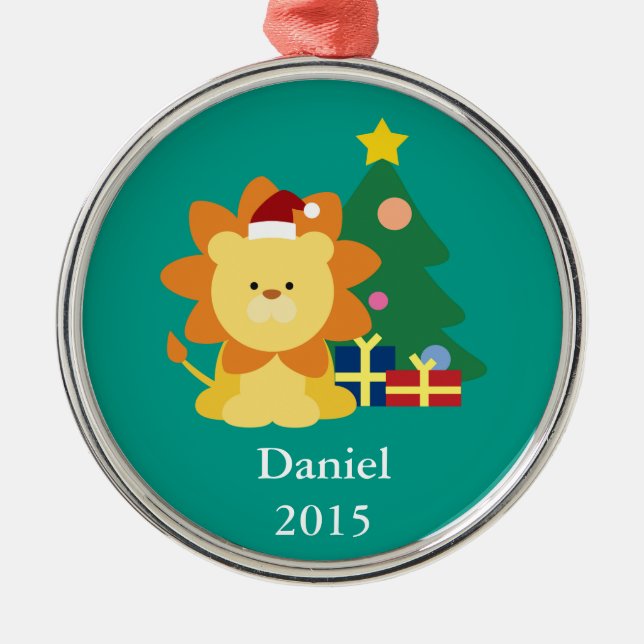 Christmas Lion Metal Ornament (Front)