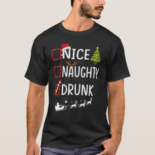 Christmas List Xmas Santa Claus Shirts, Nice Naugh T-Shirt